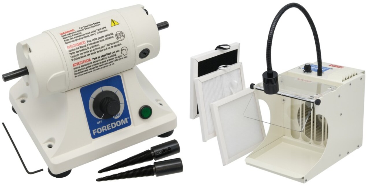 Bench Lathe Kit with MAFH25 Fiter Hood, Right & Left Tapered Spindles, 5/16” dia. Motor Shaft, 115v